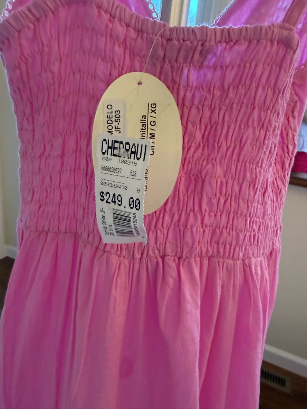 Pink Tiered Maxi Dress with Lace Trim - Picture 4 of 6